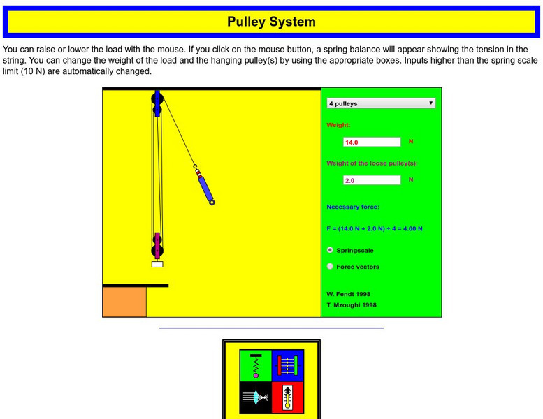 Walter Fendt: Pulley System Interactive Walter Fendt: Pulley System Interactive