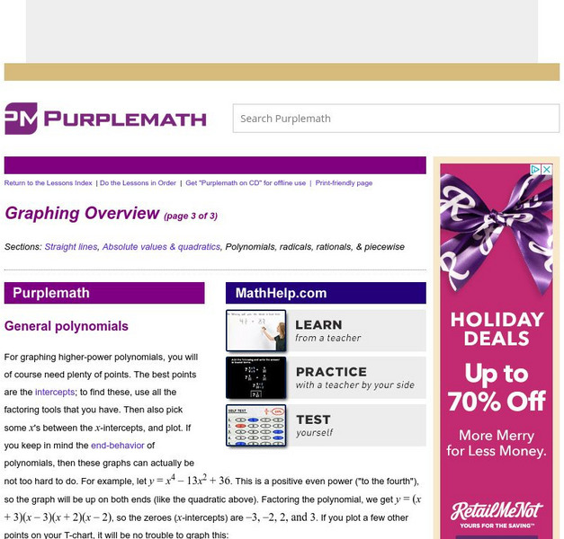 Purplemath: General Polynomials Website Purplemath: General Polynomials Website