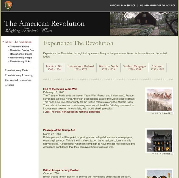 National Park Service: American Revolution Timeline of Events Website National Park Service: American Revolution Timeline of Events Website