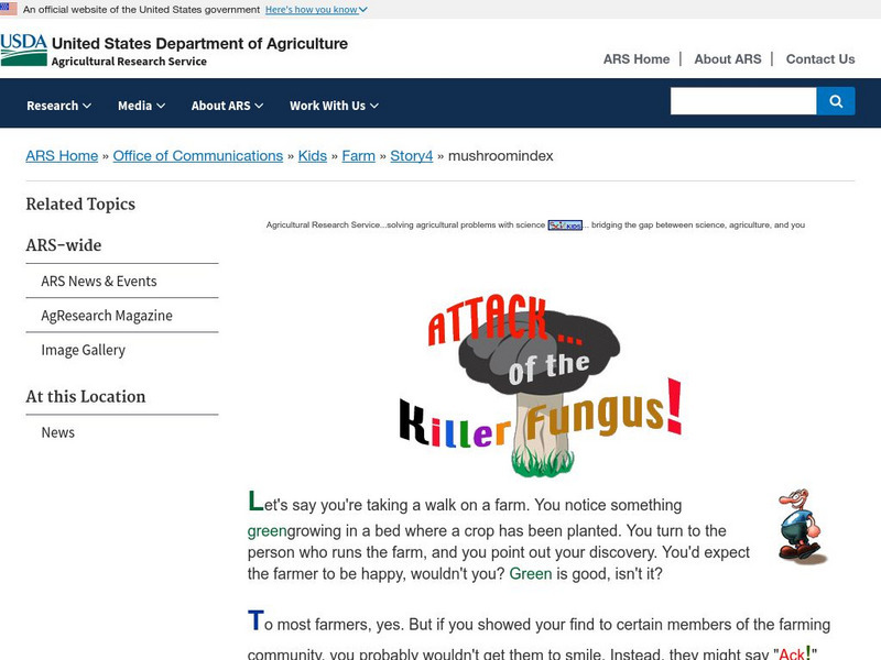 United States Department of Agriculture Kids: Attack of the Killer Fungus! Handout United States Department of Agriculture Kids: Attack of the Killer Fungus! Handout