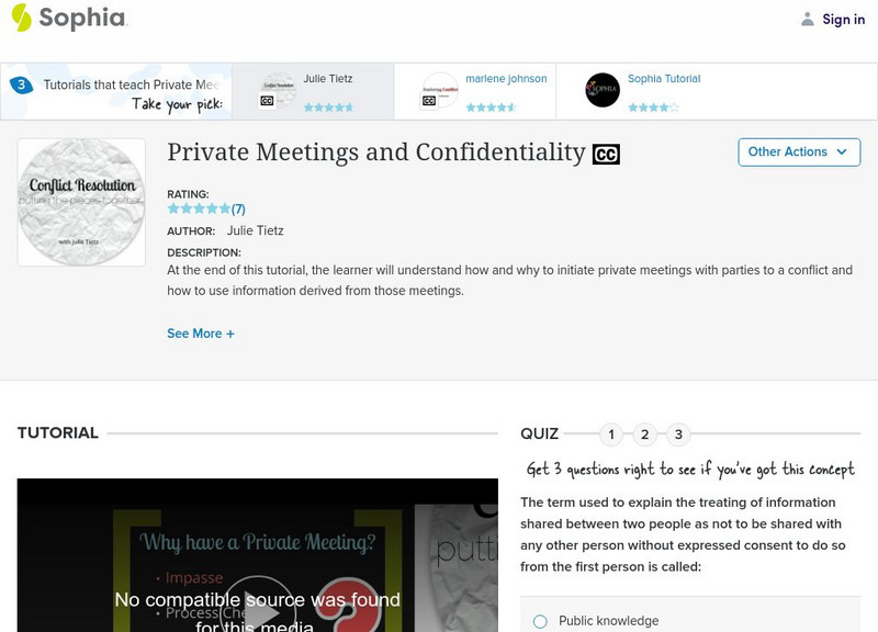Sophia: Private Meetings and Confidentiality Unit Plan Sophia: Private Meetings and Confidentiality Unit Plan