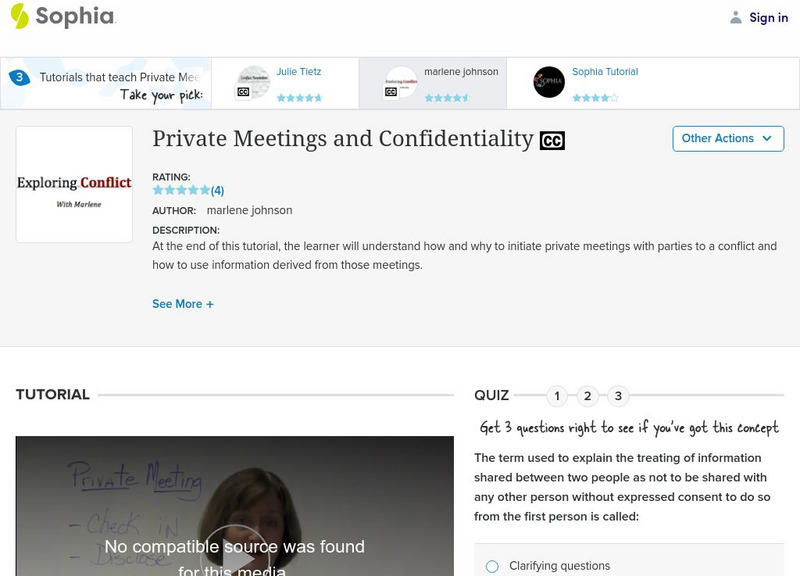 Sophia: Private Meetings and Confidentiality Instructional Video Sophia: Private Meetings and Confidentiality Instructional Video