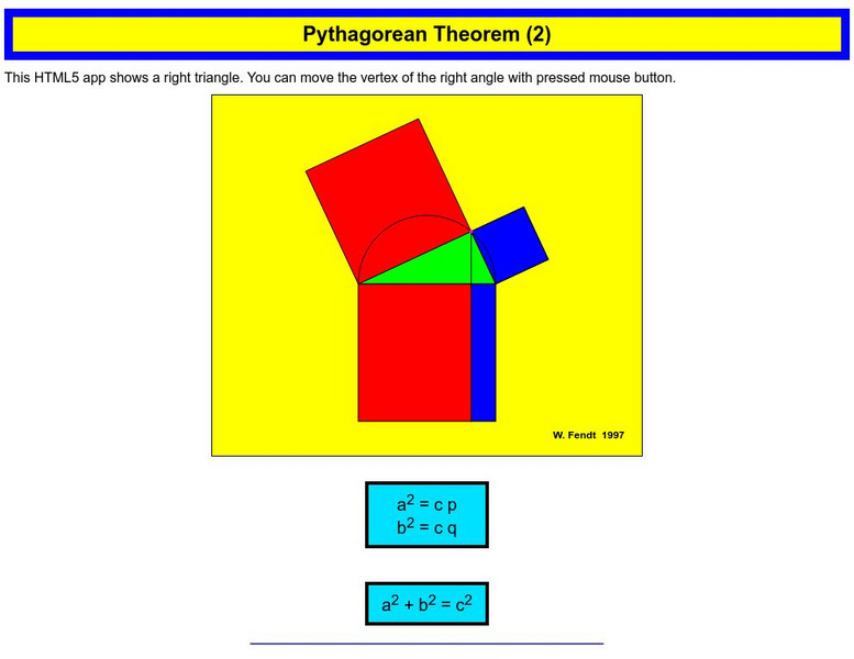 Walter Fendt: Pythagorean Theorem (2) Interactive Walter Fendt: Pythagorean Theorem (2) Interactive