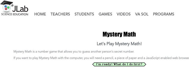 Jefferson Lab: Mystery Math Interactive Jefferson Lab: Mystery Math Interactive