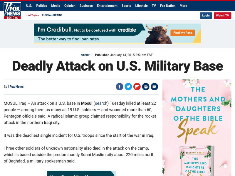 Fox News: Deadly Attack on Us Military Base Article Fox News: Deadly Attack on Us Military Base Article