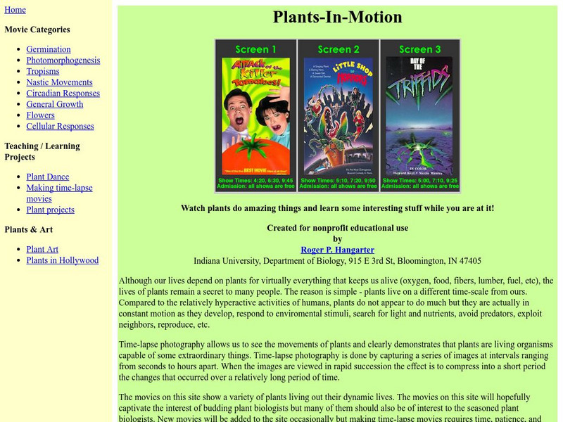 Indiana University: Plants in Motion Website Indiana University: Plants in Motion Website