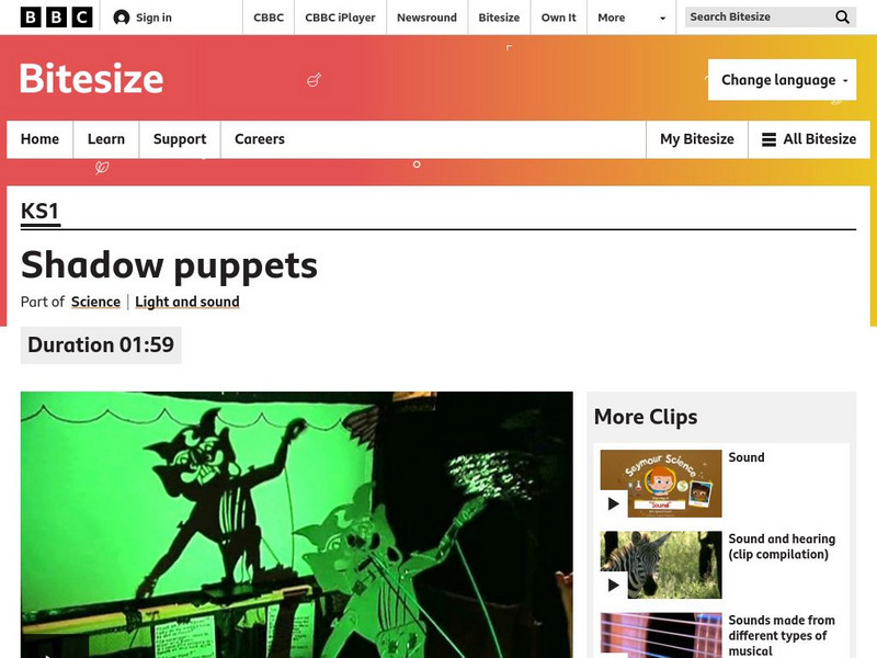 Bbc: Learning Zone Broadband Class Clips: How Shadows Are Made Instructional Video Bbc: Learning Zone Broadband Class Clips: How Shadows Are Made Instructional Video