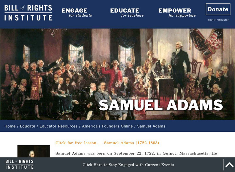 Bill of Rights Institute: Samuel Adams Handout Bill of Rights Institute: Samuel Adams Handout