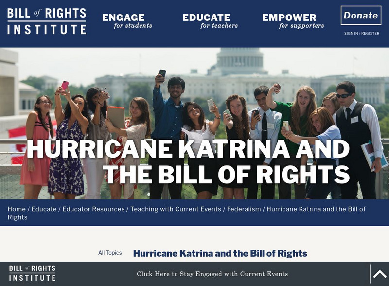 Bill of Rights Institute: Hurricane Katrina and the Bill of Rights Lesson Plan