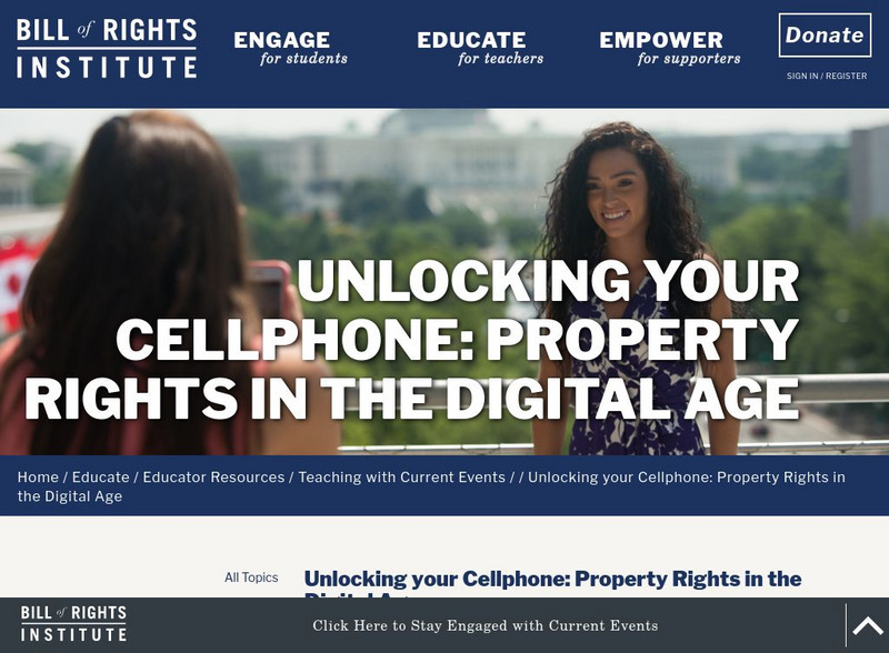 Bill of Rights Institute: Unlocking Your Cellphone Lesson Plan Bill of Rights Institute: Unlocking Your Cellphone Lesson Plan