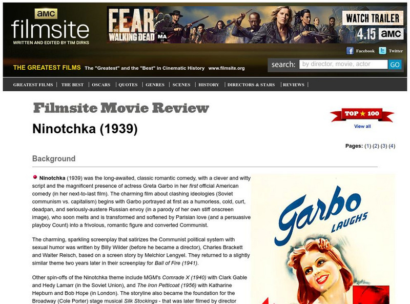 The Film Site: Ninotchka Website