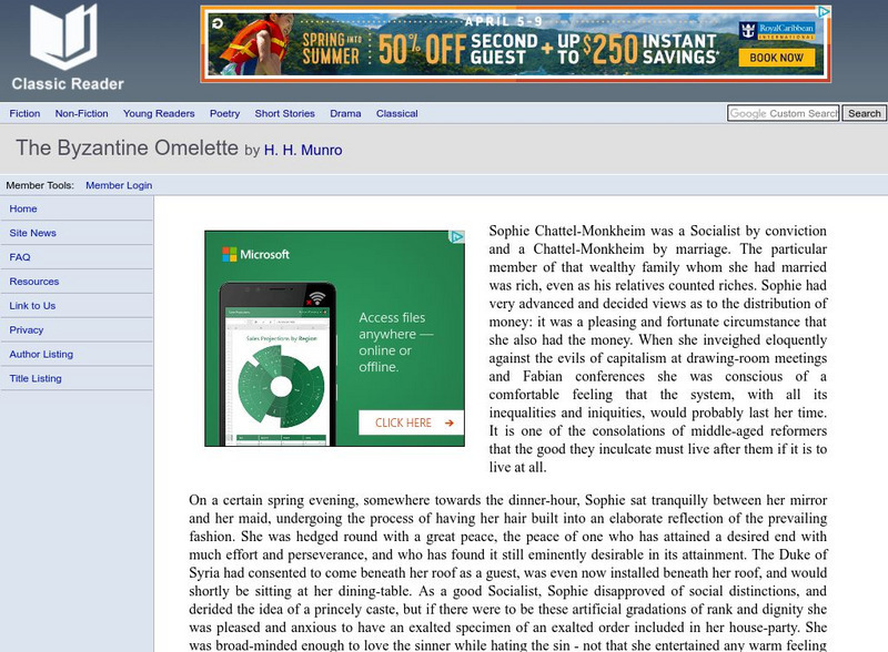 Classic Reader: The Byzantine Omelette by H. H. Munro eBook Classic Reader: The Byzantine Omelette by H. H. Munro eBook