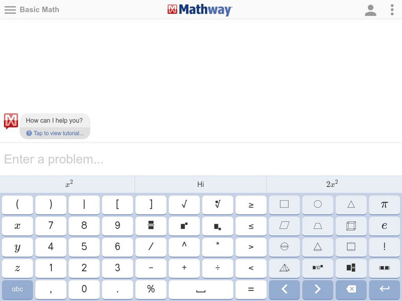Mathway: Basic Math Interactive