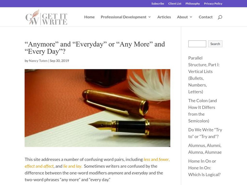 Get It Write: Anymore and Everyday Unit Plan Get It Write: Anymore and Everyday Unit Plan