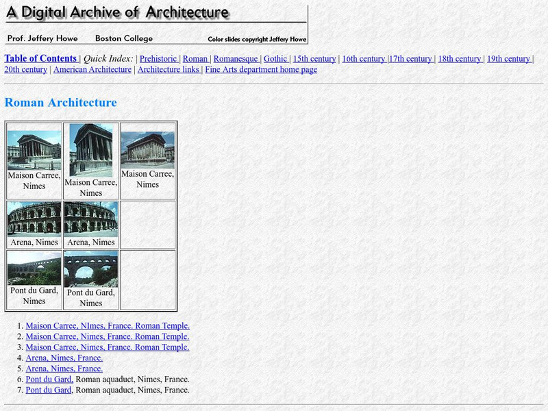Digital Archive of Architecture: Roman Architecture Graphic