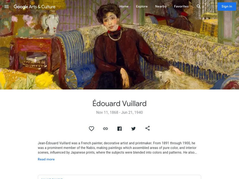 Google Cultural Institute: Edouard Vuillard Handout Google Cultural Institute: Edouard Vuillard Handout