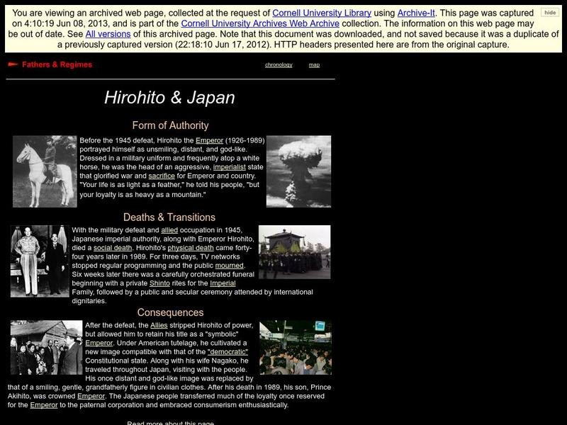 Cornell University: Emperor Hirohito and Japan Website Cornell University: Emperor Hirohito and Japan Website