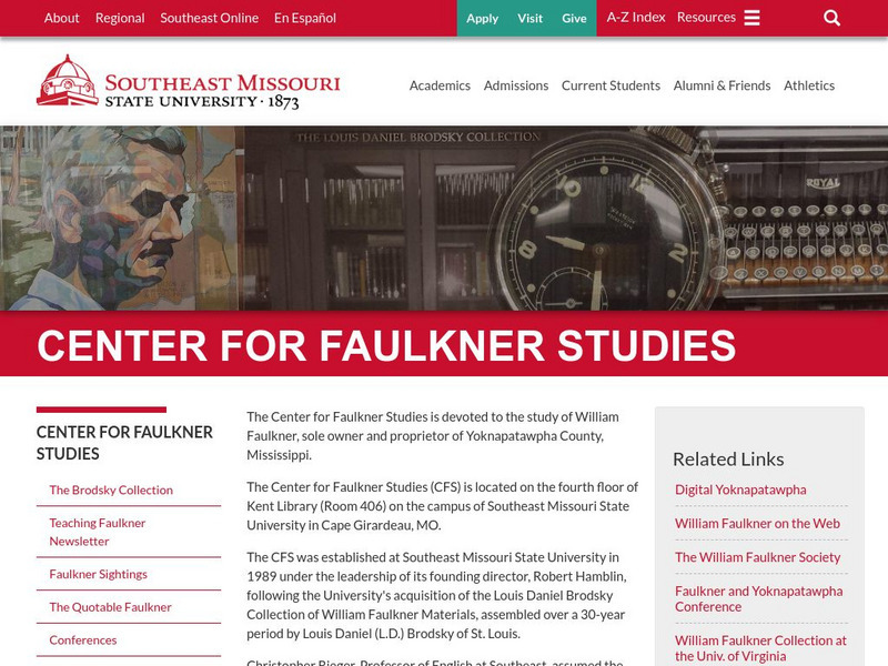 Center for Faulkner Studies Activity Center for Faulkner Studies Activity