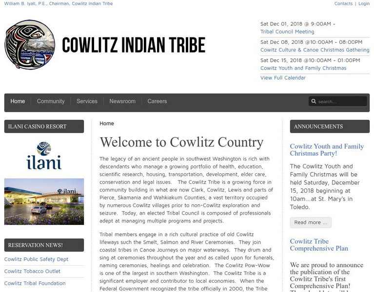 Cowlitz Indian Tribe Website
