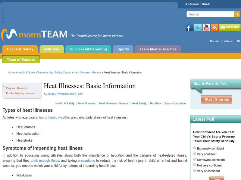 Moms Team: Heat Illnesses: Signs, Treatment, Types Article Moms Team: Heat Illnesses: Signs, Treatment, Types Article