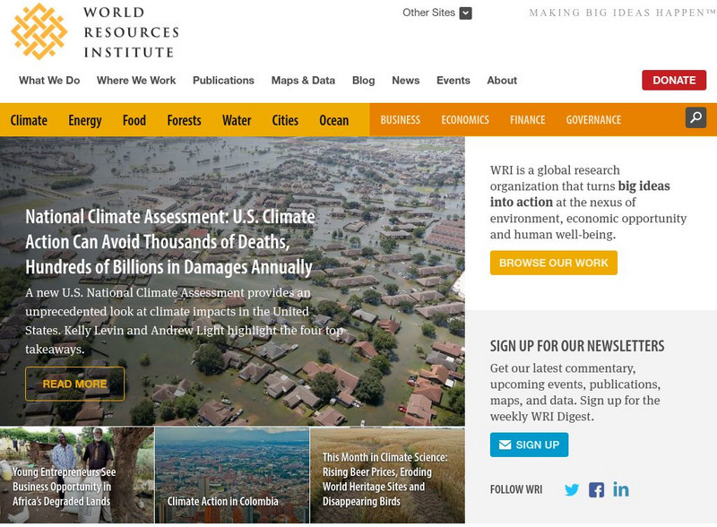 World Resources Institute Website World Resources Institute Website