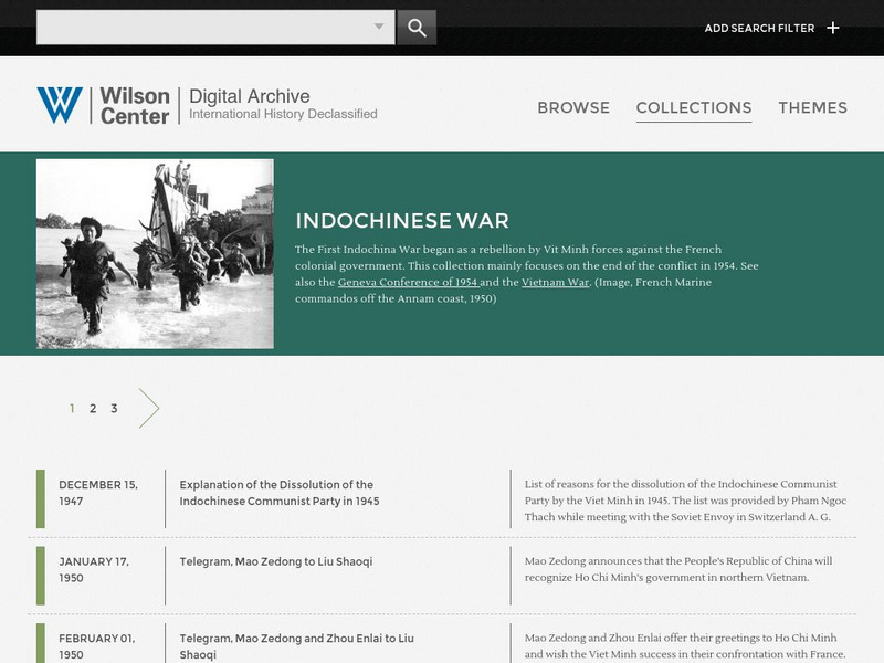 Woodrow Wilson Center: Digital Archive: Indochinese War Primary Woodrow Wilson Center: Digital Archive: Indochinese War Primary