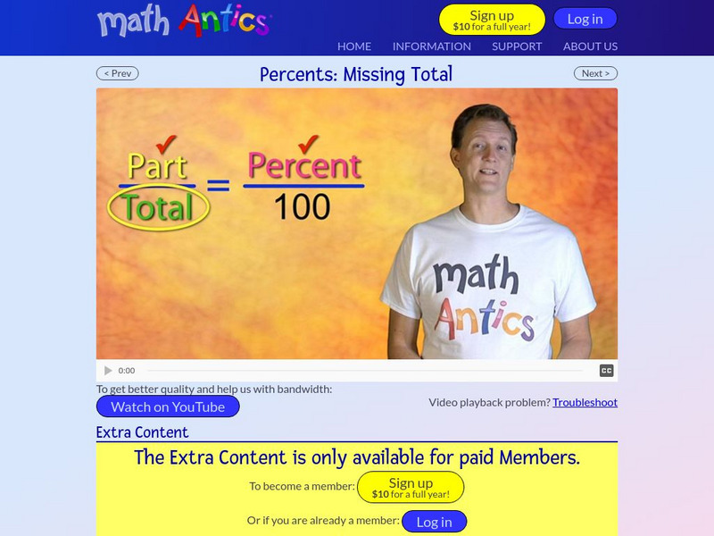 Math Antics Percents Missing Totals Instructional Video For 3rd 8th Grade Lesson Planet Math Antics Percents Missing Totals Instructional Video For 3rd 8th Grade Lesson Planet