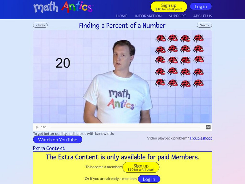 Math Antics: Finding a Percent of a Number Instructional Video Math Antics: Finding a Percent of a Number Instructional Video