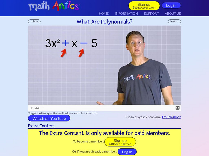 Math Antics: What Are Polynomials? Instructional Video