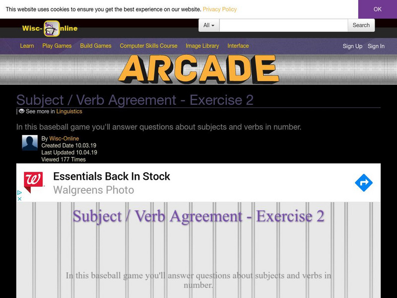 Wisc Online: Subject Verb Agreement Exercise 2 Interactive Wisc Online: Subject Verb Agreement Exercise 2 Interactive