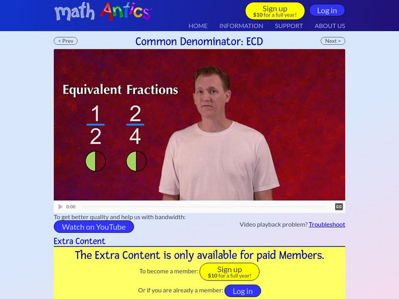 Math Antics: Finding a Common Denominator: Ecd Instructional Video