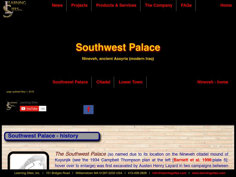 Learning Sites: Southwest Palace Nineveh, Ancient Assyria (Modern Iraq) Handout Learning Sites: Southwest Palace Nineveh, Ancient Assyria (Modern Iraq) Handout