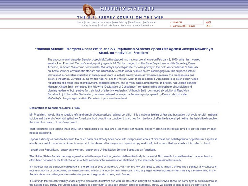 History Matters: "National Suicide" Primary