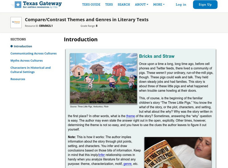 Texas Gateway: Compare/contrast Themes and Genres in Literary Texts Unit Plan Texas Gateway: Compare/contrast Themes and Genres in Literary Texts Unit Plan