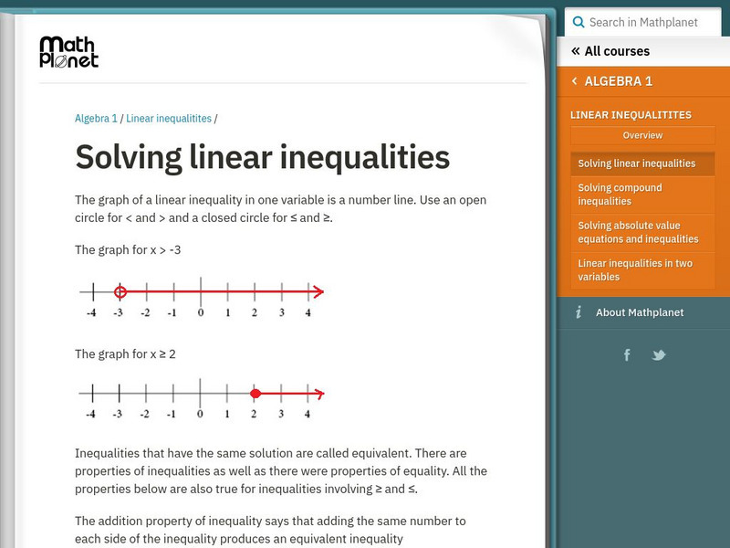 Math Planet: Solving Linear Inequalities eBook Math Planet: Solving Linear Inequalities eBook