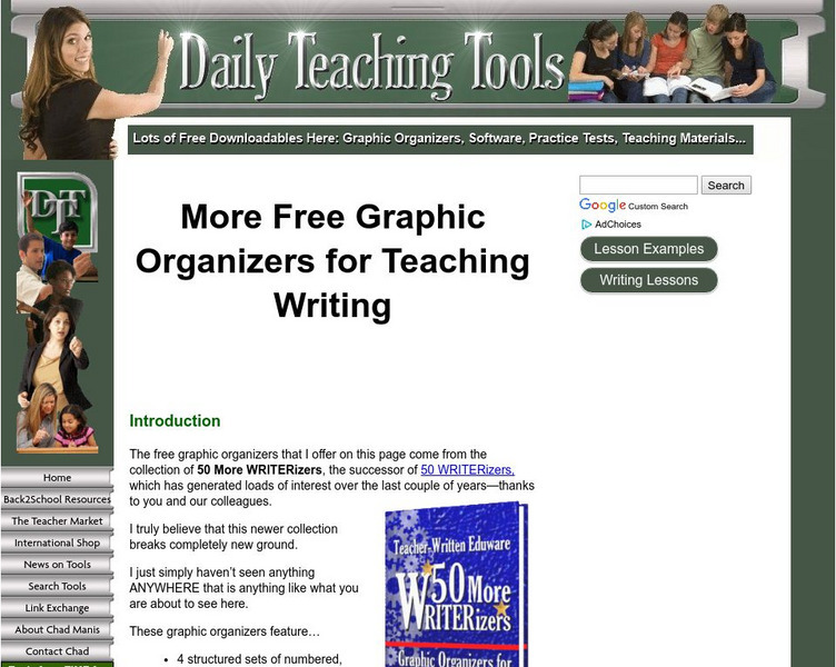 Daily Teaching Tools: Graphic Organizers for Teaching Writing: Project Fiction Website Daily Teaching Tools: Graphic Organizers for Teaching Writing: Project Fiction Website
