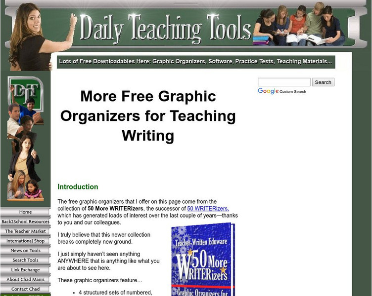 Daily Teaching Tools: Graphic Organizers for Teaching Writing: Story Planners Website