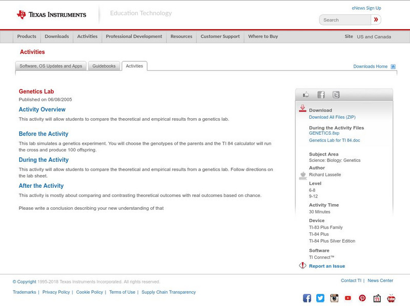 Texas Instruments: Genetics Lab Activity