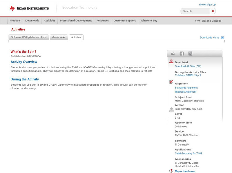 Texas Instruments: What's the Spin? Activity