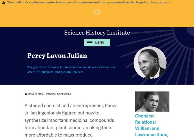 Chemical Heritage Foundation: Percy Lavon Julian Handout