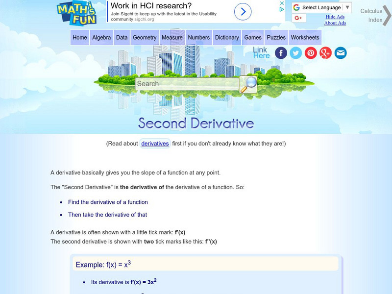 Math Is Fun: Second Derivative Interactive Math Is Fun: Second Derivative Interactive