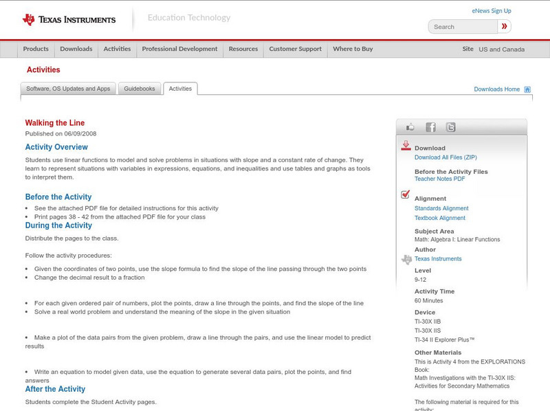Texas Instruments: Walking the Line Activity Texas Instruments: Walking the Line Activity