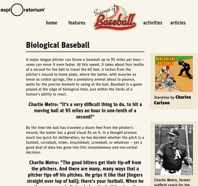 Exploratorium: Science of Baseball: Biological Baseball Primary Exploratorium: Science of Baseball: Biological Baseball Primary