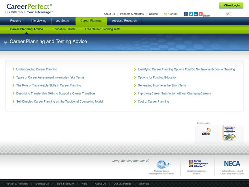 Career Perfect: Career Planning & Testing Questions Website Career Perfect: Career Planning & Testing Questions Website