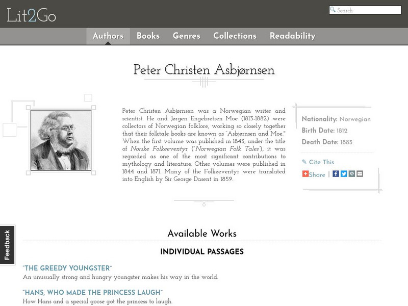 Educational Technology Clearinghouse: Lit2 Go: P. C. Asbjornsen: Folk Tales eBook