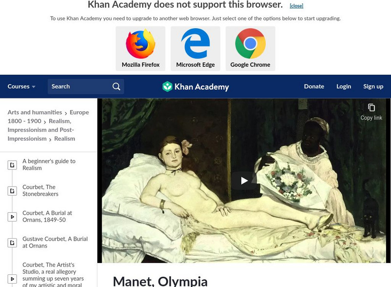 Khan Academy: Art History: Edouard Manet: Olympia Instructional Video
