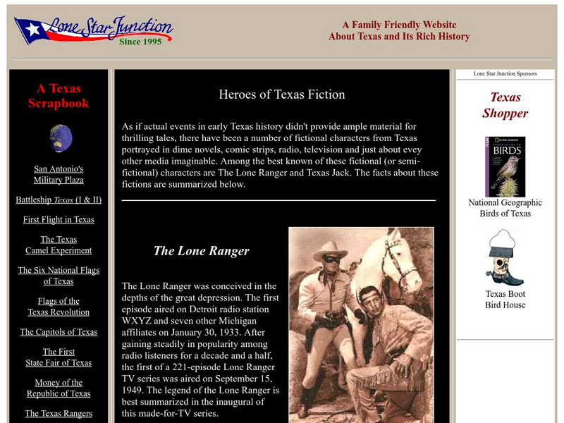 Lone Star Junction: Heroes of Texas Fiction Handout Lone Star Junction: Heroes of Texas Fiction Handout