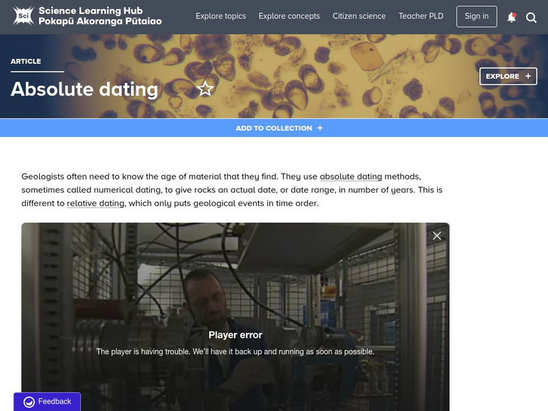 University of Waikato: Science Learning Hub: Absolute Dating Unit Plan University of Waikato: Science Learning Hub: Absolute Dating Unit Plan