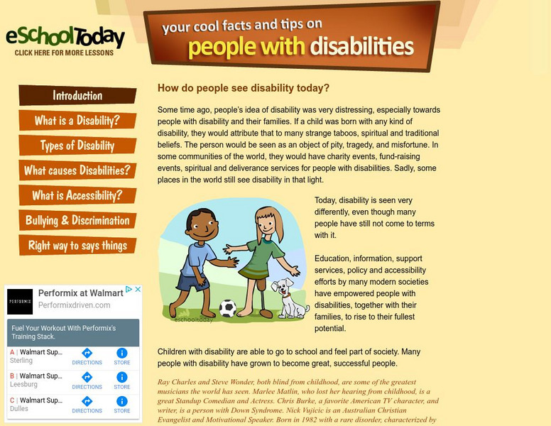 E School Today: People With Disabilities Handout E School Today: People With Disabilities Handout