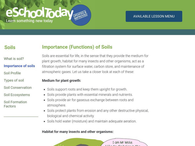 E School Today: All About Soils Handout